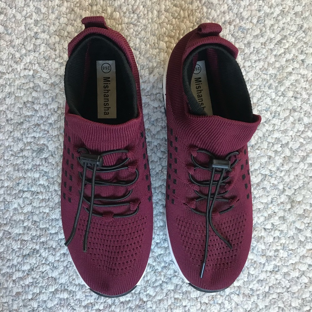 Mishansha Maroon Athletic Shoes. Unisex Size 268mm: Men’s 8.5, Women’s 9.5